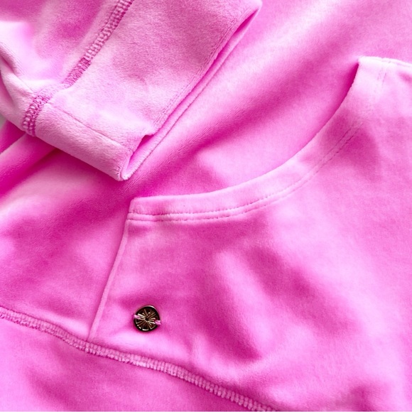 Lilly Pulitzer Larina Velour Zip-up Hoodie Pink Large - Picture 5 of 6